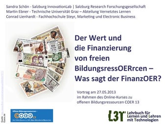 Der Wert und die Finanzierung von freien BildungsressOERcen - Was sagt der Fi...