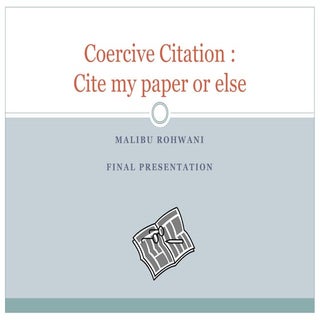 Coercive citation, cite my paper or...