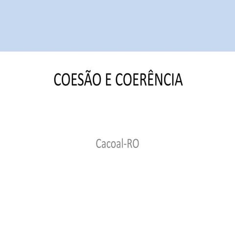 Coesão e coerência