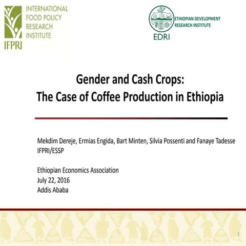 Gender and Cash Crops: The Case of Coffee Production in Ethiopia  