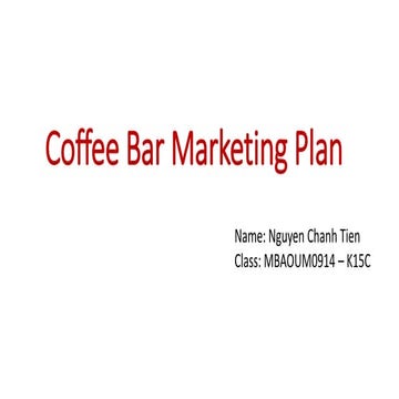 Coffee bar marketing plan