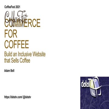 Commerce for Coffee: Build an Inclusive Website that Sells Coffee