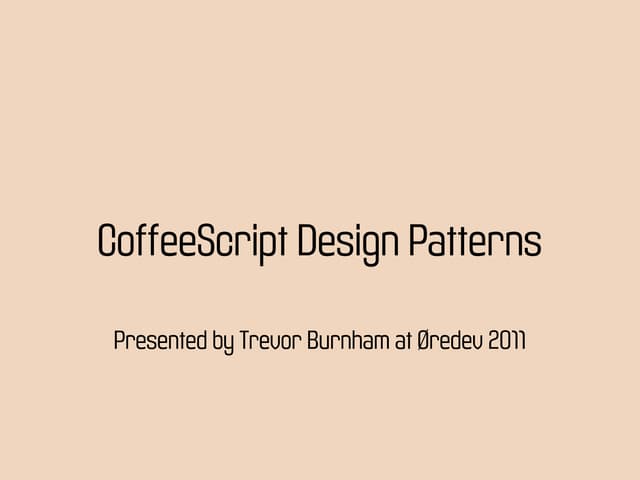 CoffeeScript Design Patterns