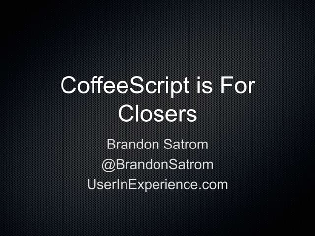 Coffee scriptisforclosers nonotes