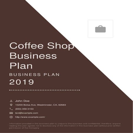 Coffee shop business plan example