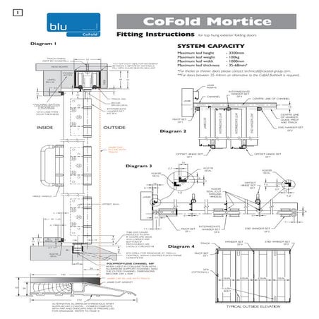 CoFold Mortice Sliding Folding Door Gear Installation Instructions