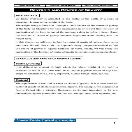 Centroid and Centre of Gravity