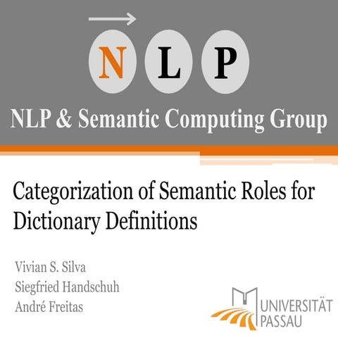 Categorization of Semantic Roles for Dictionary Definitions