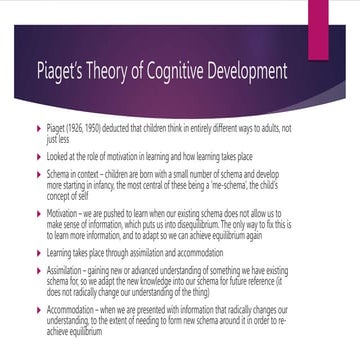 AQA Psychology A Level Revision Cards - Cognition And Development Topic