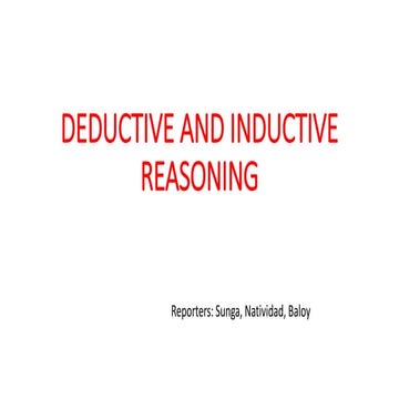 Deductive And Inductive Reasoning