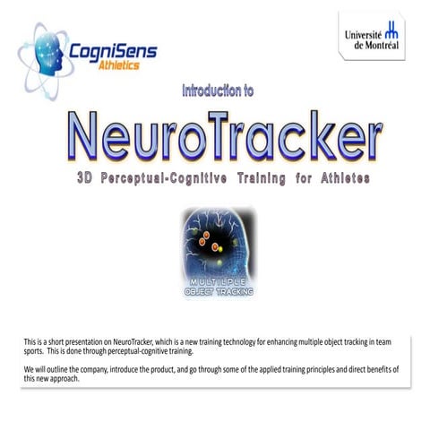 Cogni Sens Athletics neurotracker Introduction