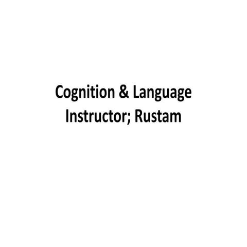 Cognition & language | PPTX