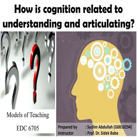 Cognition, Understanding, Articulating