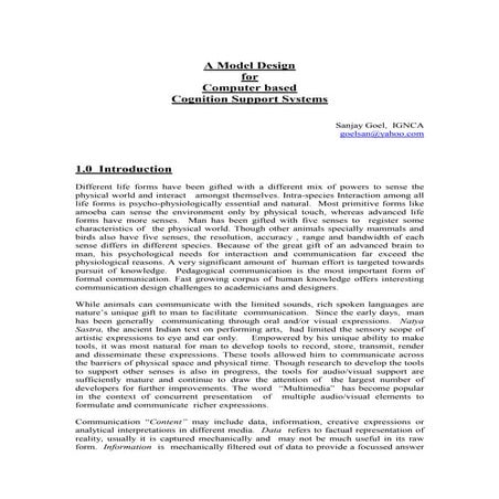 Computer aided Cognition support systems