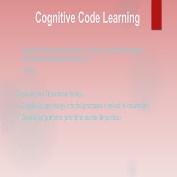 Cognitive learning