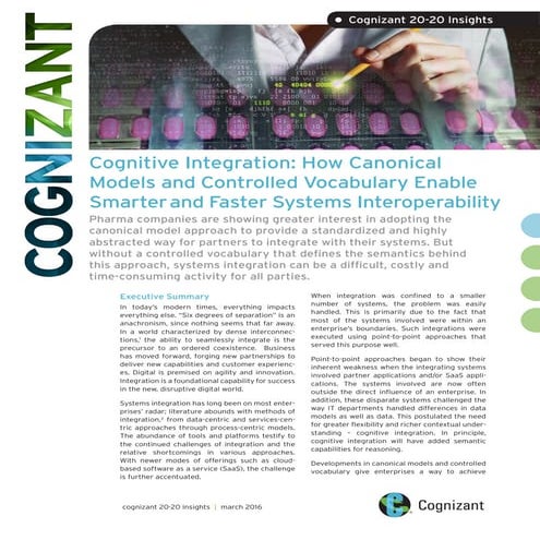 Cognitive Integration: How Canonical Models and Controlled Vocabulary Enable ...