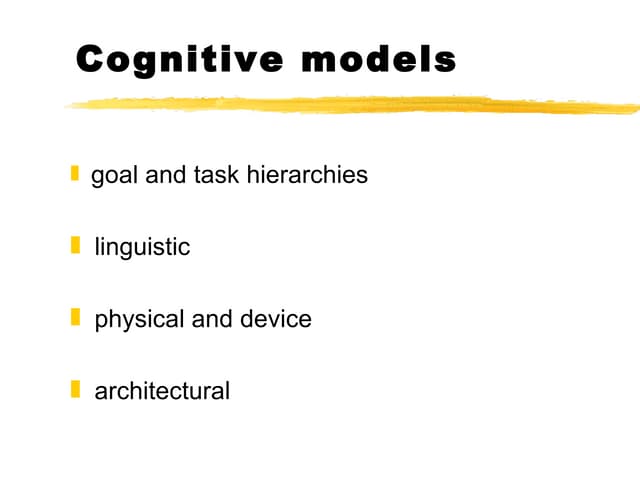 Cognitive Models