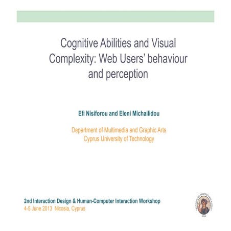 Cognitive abilities and visual complexity online en_em | PPT