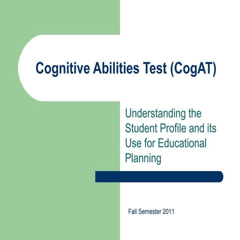 Cognitive Abilities Test Parent Presentation | PPT