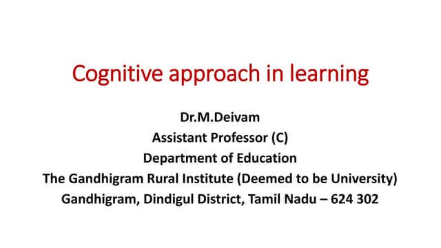 Cognitive approach in learning.pptx