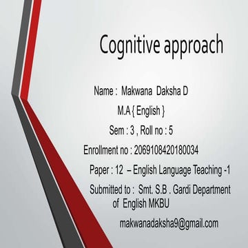 Cognitive approach Paper 12