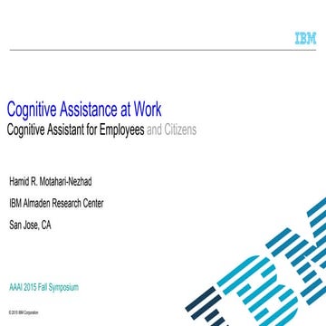 Cognitive assistance at work