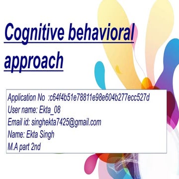 Cognitive behavioral approach