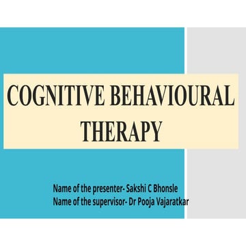 cognitive behavior therapy Frame Of Reference