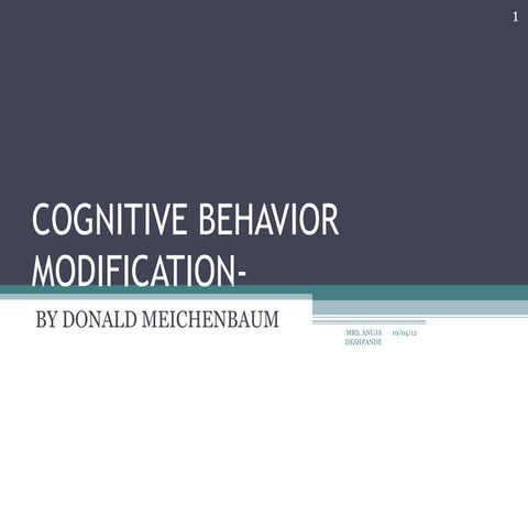 Cognitive behavior modification 