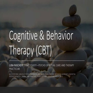 Cognitive & Behavior Therapy (CBT)