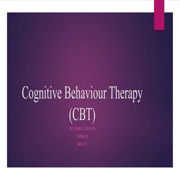 Cognitive Behavioral Therapy (CBT) for physios | PPTX
