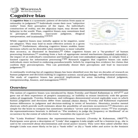 cognitive bias is a systematic pattern t