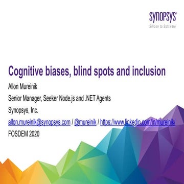 Cognitive biases, blind spots and inclusion