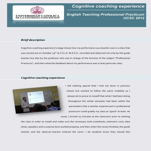 Cognitive Coaching Experience
