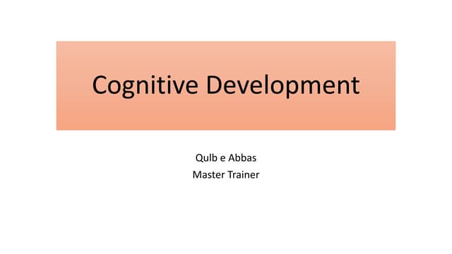 Ano ang cognitive development Outlet