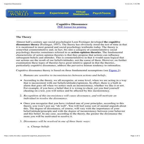 Cognitive dissonance | PDF