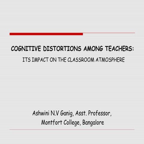 Cognitive distortions among teachers  ashwini n.v.