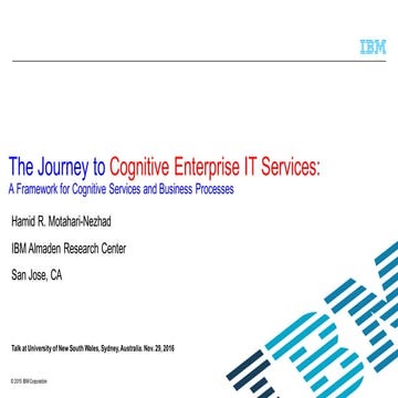 Cognitive Enterprise Services