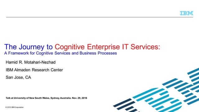 Cognitive Enterprise Services