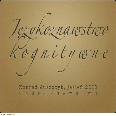 Językoznawstwo kognitywne - przewodnik po paradygmacie