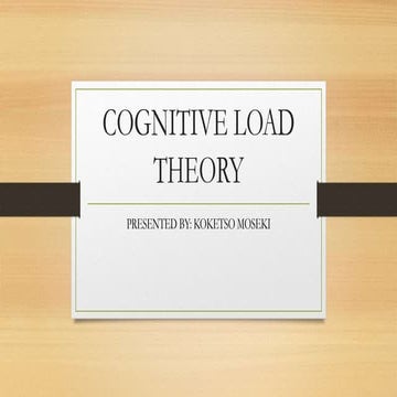The cognitive load theory | PPT