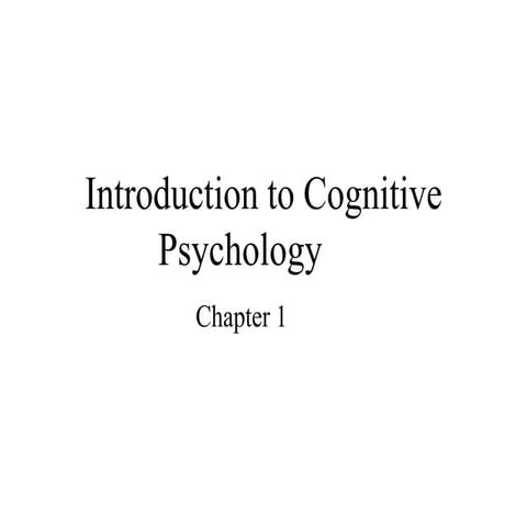 Cognitive psychology