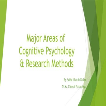 Areas of Cognitive Psychology & Research Methods
