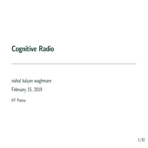 Cognitive radio
