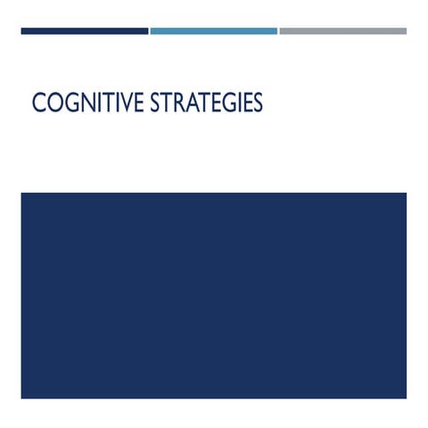Cognitive strategies