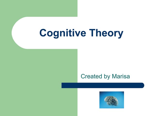 Cognitive Learning Theory Cognitive Learning Theory