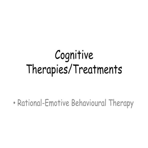 Cognitive therapies