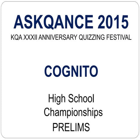 Cognito prelims 2015