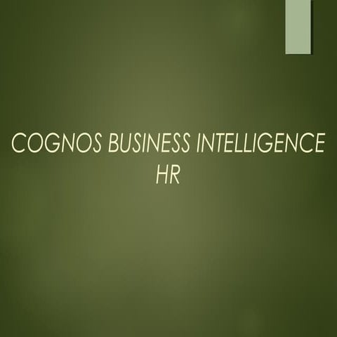 Cognos Business Intelligence