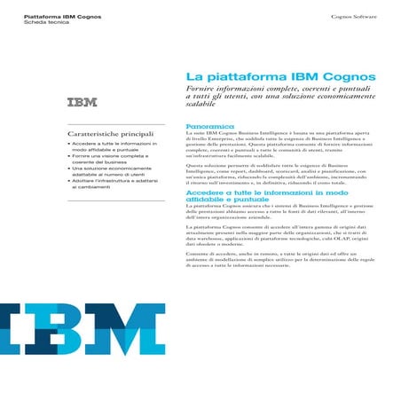 Cognos10 la piattaforma
